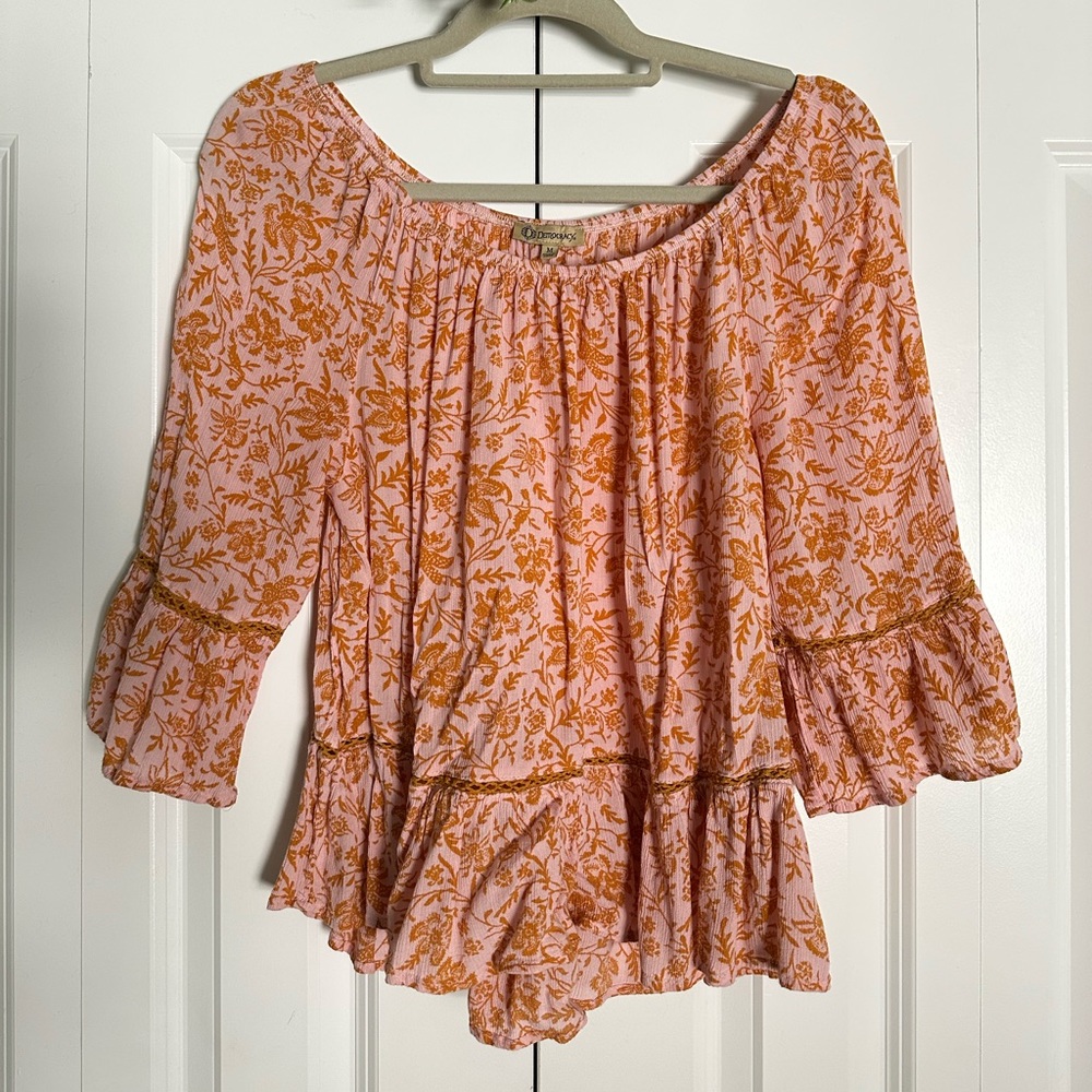Democracy wide neck blouse